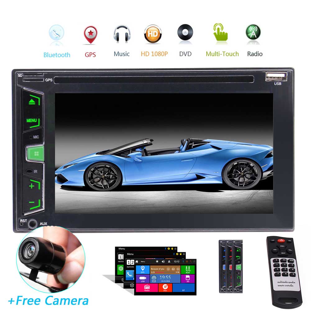 Backup Camera + GPS Double Din Car Stereo Radio DVD MP3 ...