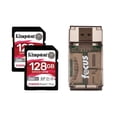 thumbnail image 1 of Kingston Canvas React Plus V60 Tarjeta SD de 128GB Paquete de 2, 1 of 6