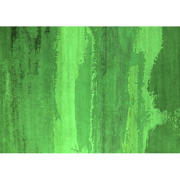 Ahgly Company Indoor Rectangle Oriental Green Industrial Area Rugs, 5' x 8'