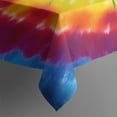 thumbnail image 3 of Rainbow Tie Dye Concentric Circles Rectangle Tablecloth 60"x84",Waterproof Polyester Rectangle Table Cloth, Wipeable Spillproof Polyester Tablecloth for Dining, Camping, Indoor and Outdoor, 3 of 5