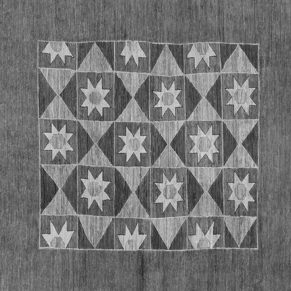 Ahgly Company Indoor Square Abstract Gray Modern Area Rugs, 8' Square