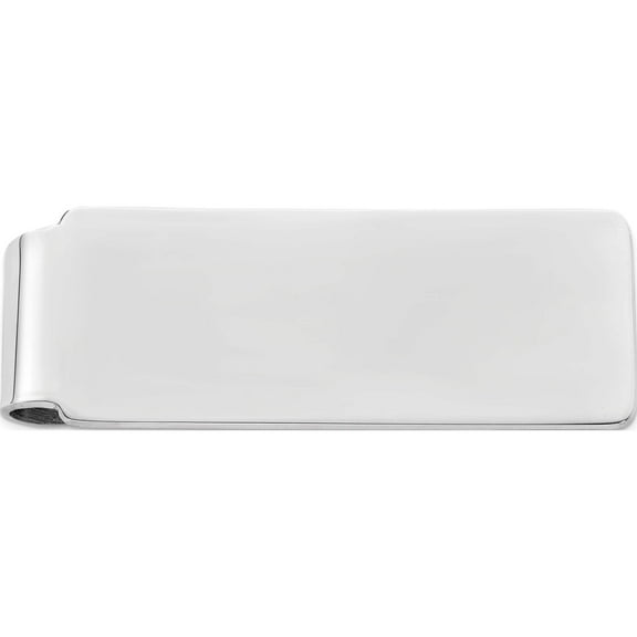 Sterling Silver Rhodium-Plated Money Clip (45 X 17) Made In United States qq140