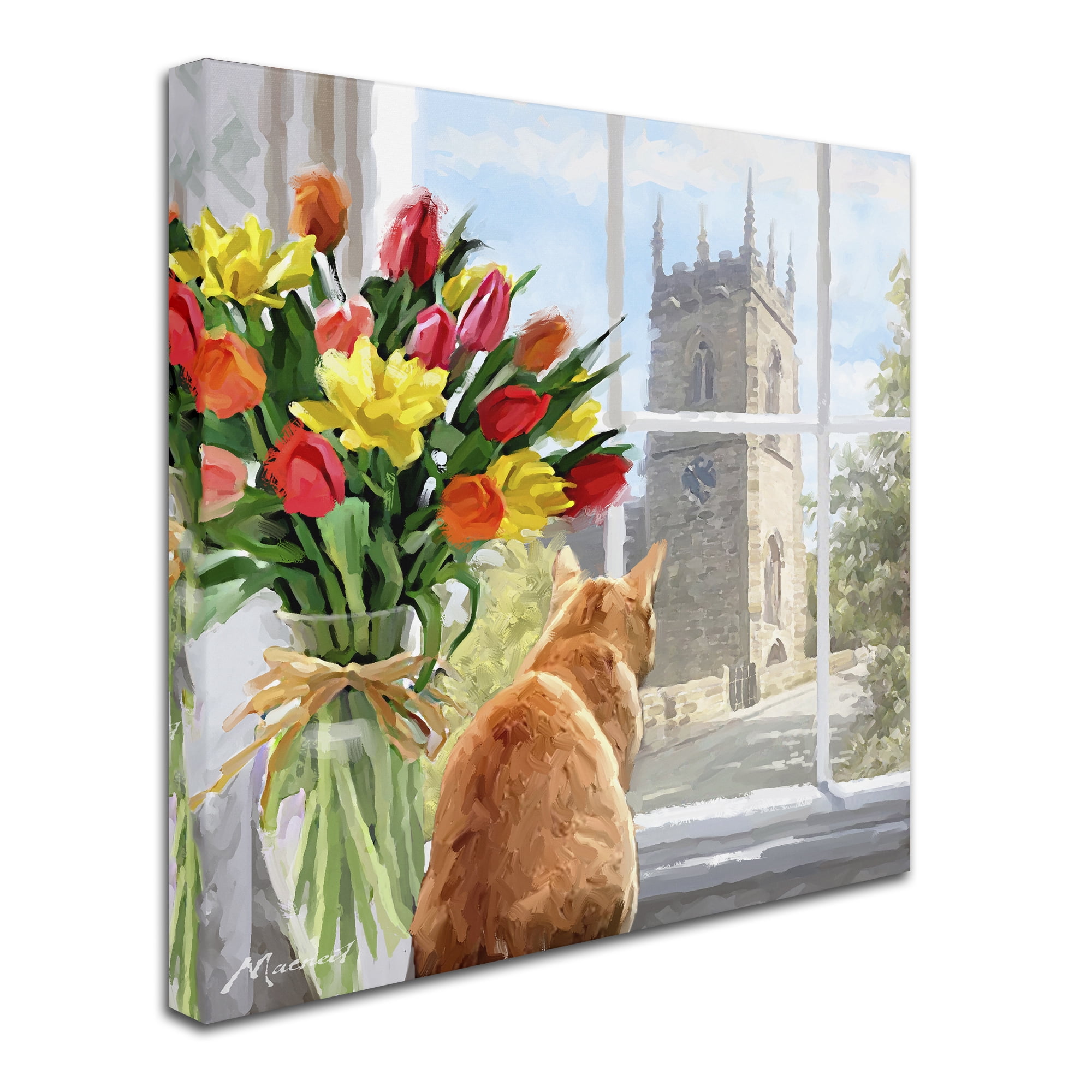 Trademark Fine Art 'Cat At Window' Canvas Art by The Macneil Studio