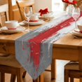 thumbnail image 2 of Red Cement Gray Table Runner Linen Burlap Table Runner 70 Inches Long Modern Abstract Art Red Dresser Scarves for Kitchen Island Coffee Dining Room Party Wedding Banquet Holiday Decoration 13"x70", 2 of 8
