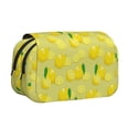 thumbnail image 1 of Disketp Bright Lemons Estuche de Lápices de Doble Capa con Tapa Abatible y Cremallera, Organizador Escolar para Adolescentes y Adultos, 1 of 7