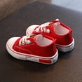 thumbnail image 3 of Toddler Canvas Sneakers Kids Lace up Skateboarding Shoes Boys Girls Casual Running Shoes Lightweight Slip on Flat Walking Shoes Red 12 Little Kid, 3 of 6