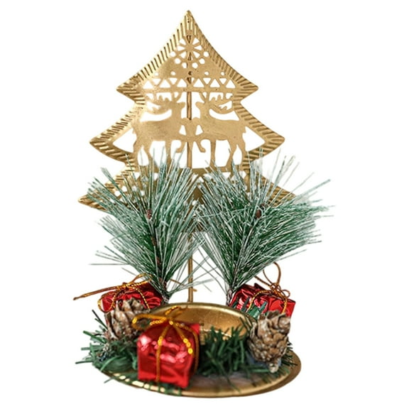 Christmas Candle Holders Set, Metal Holiday Decor with Traditional & Modern Design, Festive Tabletop Candle Stand for Creating Warm Atmosphere