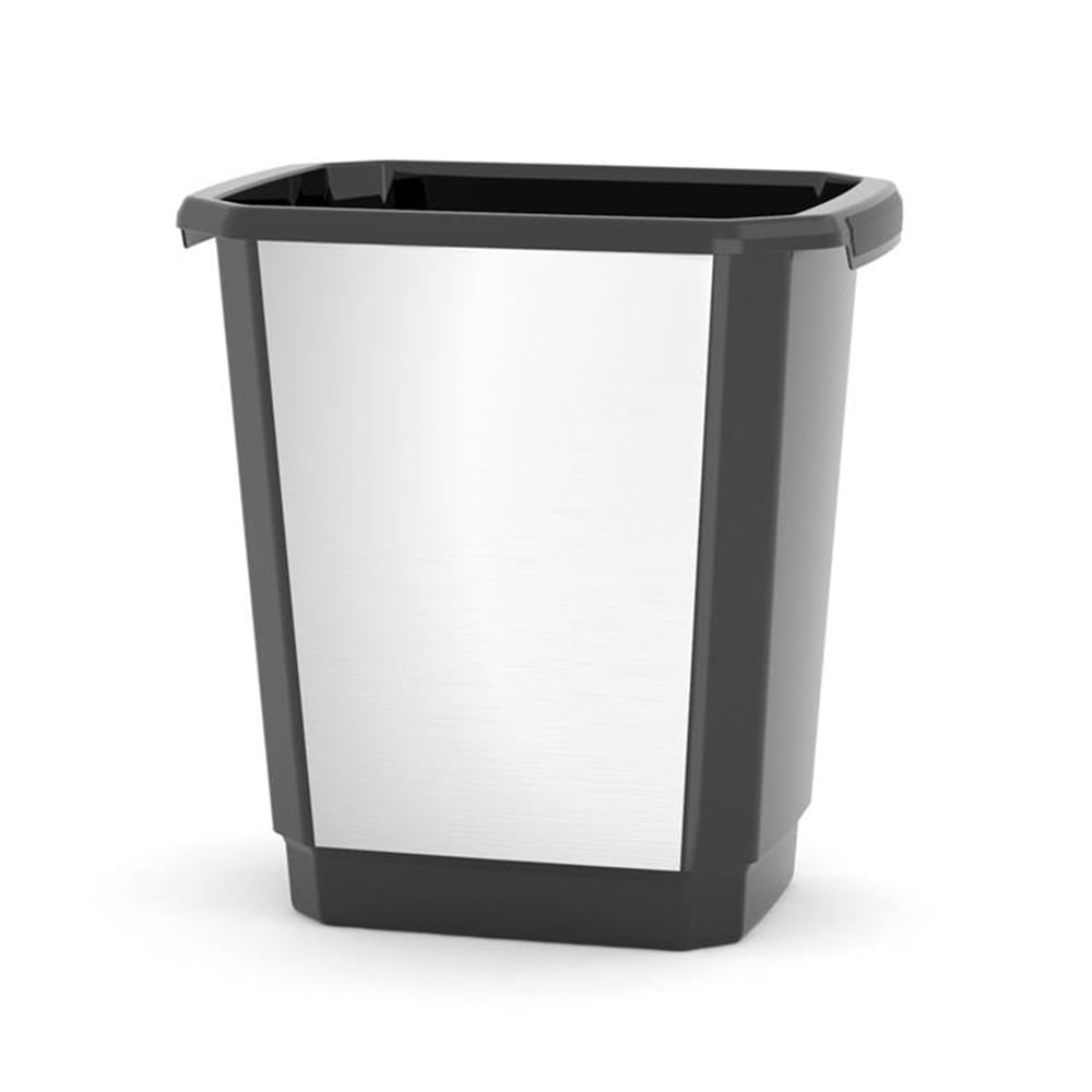Curver Studio 3.6 Gallon Plastic Open Top Vanity Wastebasket, Black
