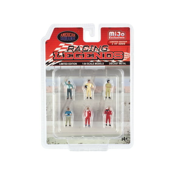 "Racing Legends" 6 piece Diecast Set (6 Driver Figures) Limited Edition to 4800 pieces Worldwide 1/64 Scale Models by American Diorama