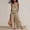 Khaki, variant on Muscularfit 2 Piece Summer Set Womens Linen Set Palazzo Vacation Sets Sets Crew Neck Sleeveless Full Length Wide-Leg Black Womens Shorts Set,XL
