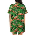 thumbnail image 3 of Naloa Flamingo Women's Short-Sleeved Pajama Set, Loungewear, Summer pajamas, Breathable Cozy - 4X-Large, 3 of 9