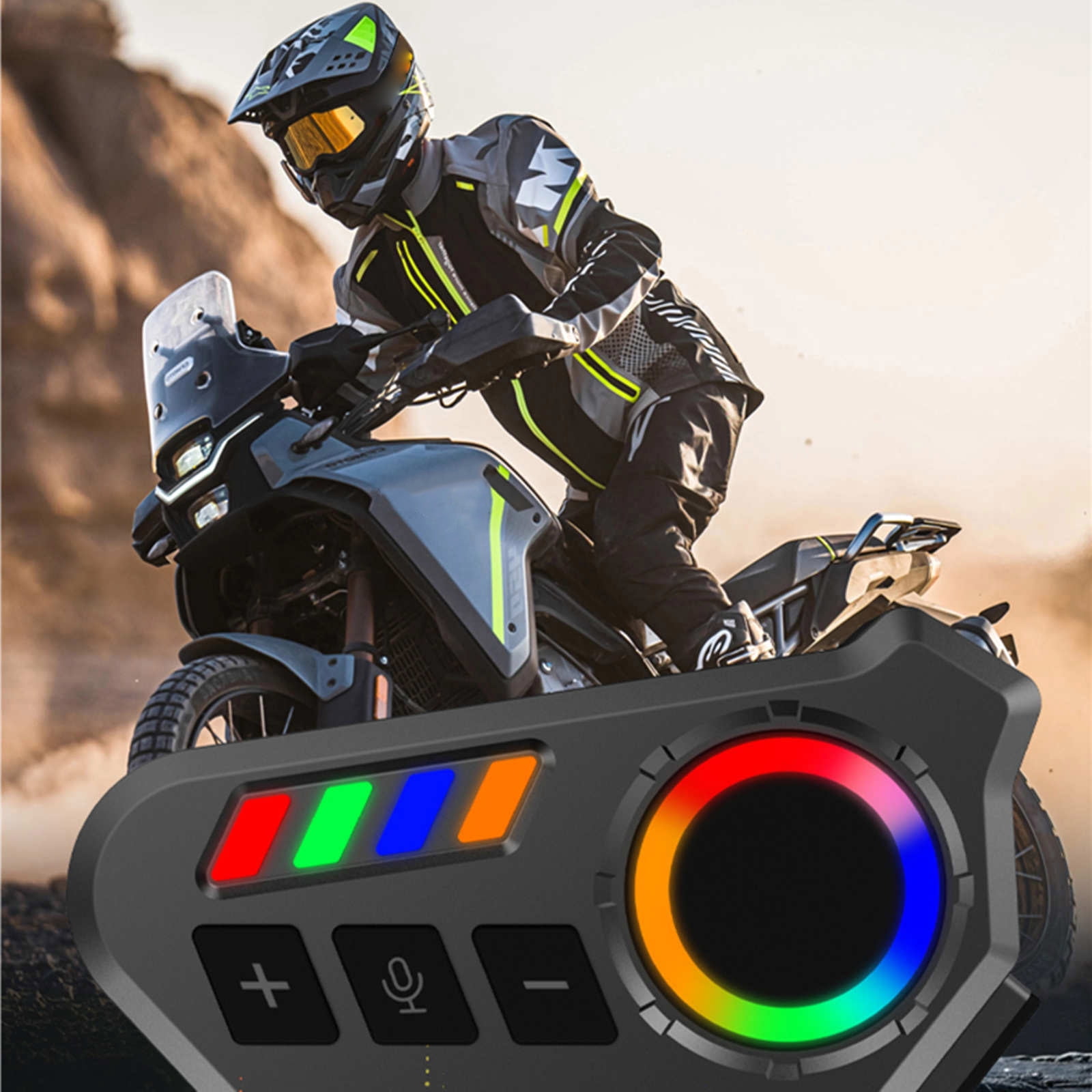 JIAHAOO Stereo Helmet Wireless Device Integrated Microphone 2.4G Wireless Band Long Endurance For Motorcycle Rider Daily Travel And Road Trips