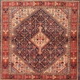 thumbnail image 1 of Ahgly Company Machine Washable Indoor Square Traditional Sunrise Orange Area Rugs, 6' Square, 1 of 7