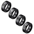 thumbnail image 1 of 4Pcs Anime Rings Set for Men Boys, Stainless Steel Anime Ring, Leaf Village Logo Rings, Cloud Logo Rings, Aot Ring, Demon Slayer Rings, Anime Fans Gifts, 1 of 2