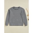 thumbnail image 5 of Mommy and Me Matching Outfits Sweater Stripe Long Sleeve Knitwear Crewneck Pullover Knit Tops, 5 of 10