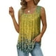 thumbnail image 1 of ICHUANYI Clearance Women's Summer Casual Tank Tops Loose Fit Pleated Sleeveless Tops(Yellow, M) ICHUANYI WER2023080912955, 1 of 5