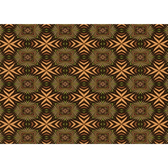 Ahgly Company Indoor Rectangle Patterned Black Bean Brown Area Rugs, 2' x 5'