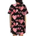 thumbnail image 6 of Fuzoiu Hearts Print Women's Short-Sleeved Pajama Set,Lounge Sleepwear Set,Womens Pajama Sets 2 Piece,Button-Up Top and Shorts with Pockets-3X-Large, 6 of 7