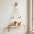 thumbnail image 3 of Hanging Shelves - Handcrafted Rustic Cotton Rope Tapestry, Farmhouse Style, Home Decor, Bohemian, Macrame Wall Decor, 3 of 6