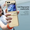 thumbnail image 5 of for Samsung Galaxy Z Flip 5 5G Case with Hinge Protection, Luxury Frosted Ultra Slim Crystal Clear Plating Protective Lightweight Phone Case Cover for Samsung Galaxy Z Flip 5 2023, Gold, 5 of 7