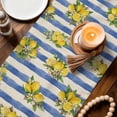 thumbnail image 3 of Summer Lemons Table Runner 90 Inches, Vintage Watercolor Fruit Flowers Blue Striped Bed Runner Dresser Scarves Tabletop for Indoor Outdoor Parties/Ceremony/Banquet, 13" x 90", 3 of 9