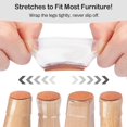 thumbnail image 2 of Paquete de 32 protectores de patas de silla para pisos de madera, protectores de piso de silicona transparente para patas de silla con parte inferior de fieltro, fundas para patas de muebles para proteger los pisos de rayones, reducir el ruido. Sincero Electrónica, 2 of 5