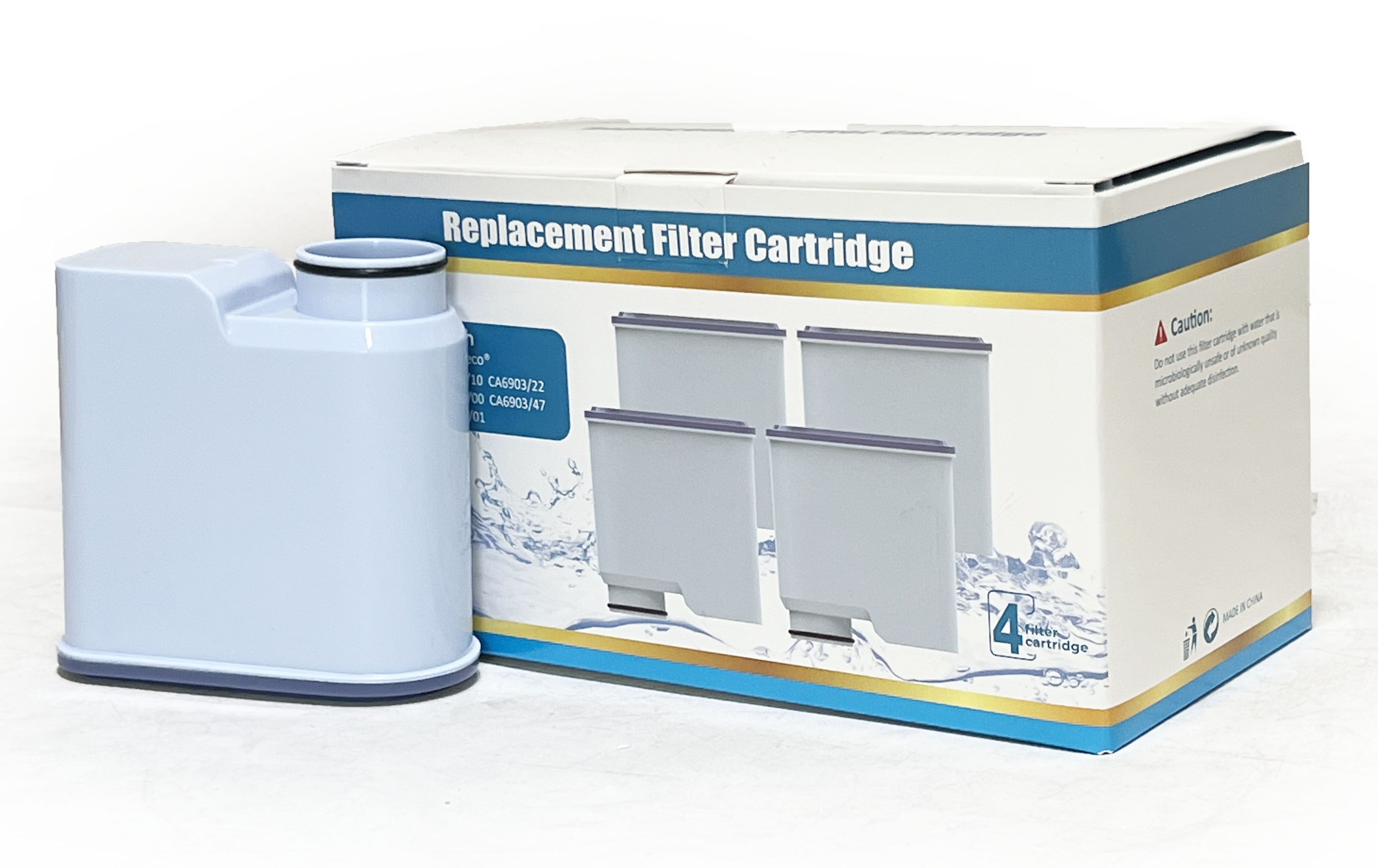 PrimaPure 4-Pack Water Filters For Saeco AquaClean CA6903 – Compatible With Philips Espresso Machines