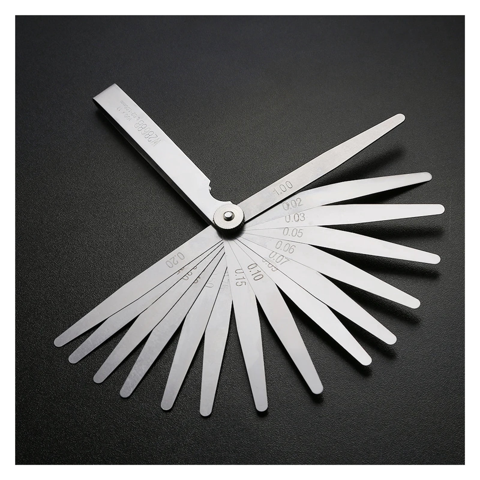 High-Precision 17 Blades Feeler Gauge Stainless Steel Gap Filler 0.02-1.0mm Thickness for Measurement Tool ,Easy Identification