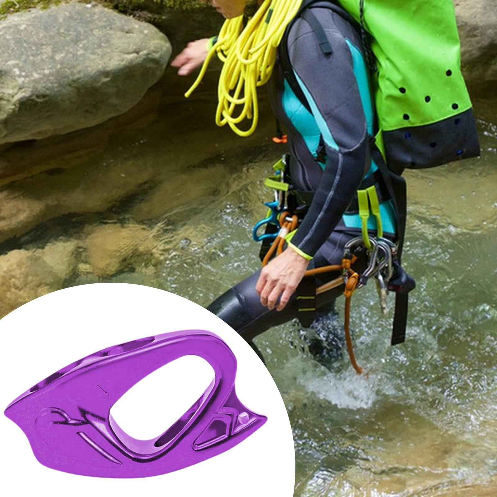 simhoa Rope Ascender Clamp Adjustable Self Locking Grip Lightweight Aluminum Rope Clamp Riser Clip for Rock Climbing Rappelling Arborist Gear Suitable for Outdoor Protection Training Purple
