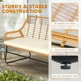 thumbnail image 2 of Tappio 4-Piece Rattan Patio Furniture Set, Outdoor Wicker Conversation Set with Tempered Glass Table, Beige, 2 of 8