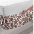 thumbnail image 2 of Floral Bed Skirt, Earth Tones Blossom Chrysanthemums Cottage Foliage Ornamental Pattern, Elastic Bedskirt Dust Ruffle Wrap Around for Bedding Decor, 4 Sizes, Warm Taupe Umber Blush, by Ambesonne, 2 of 2