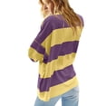 thumbnail image 4 of Womens Oversized Striped Shirt Half Zip Long Sleeve Sweatshirt V Neck Color Block Tops 2026 Spring Casual Tees Dressy Lightweight Comfy Outfits Going Out Tops Ladies Fashion Trendy, 4 of 6