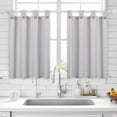 thumbnail image 2 of Linen Striped Tier Curtains with Solid Button Small Valance 54"x15" Rod Pocket Tailored One Panel Kitchen Curtain Cafe Curtain for Living Room, Bathroom, Kitchen Beige, 2 of 9