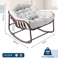 thumbnail image 2 of Garvee Outdoor Rocking Chair with Cushion, 36.6 x 33 x 25.2", Oversized Papasan Rocker, Off-White, 2 of 8