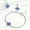 Blue, variant on Vintage Lucky Four-Leaf Clover Jewelry Set – Exquisite sterling silver chain necklace, bracelet, and ring with moissanite four-leaf clover design, a perfect jewelry set for women.