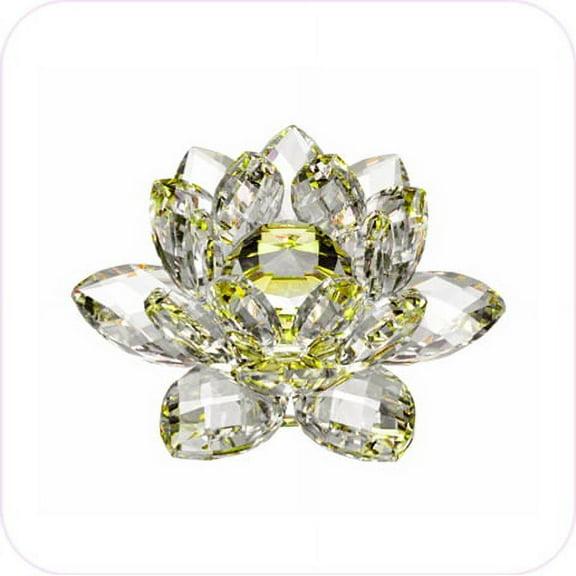 Amlong Crystal Hue Reflection Lotus Flower with Gift Box, 3 inch, Yellow