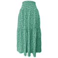 thumbnail image 5 of Unir Women Scattered Tiny Ditsy Floral Three Tier Flow Four Way Stretch Maxi Skirt Elastic High Waist Casual Long Bottom 1PC S-XL Plus Size Friendly, 5 of 5