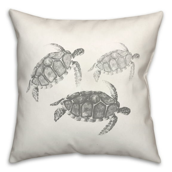 Creative Products Watercolor Sea Turtles 18x18 Spun Poly Pillow