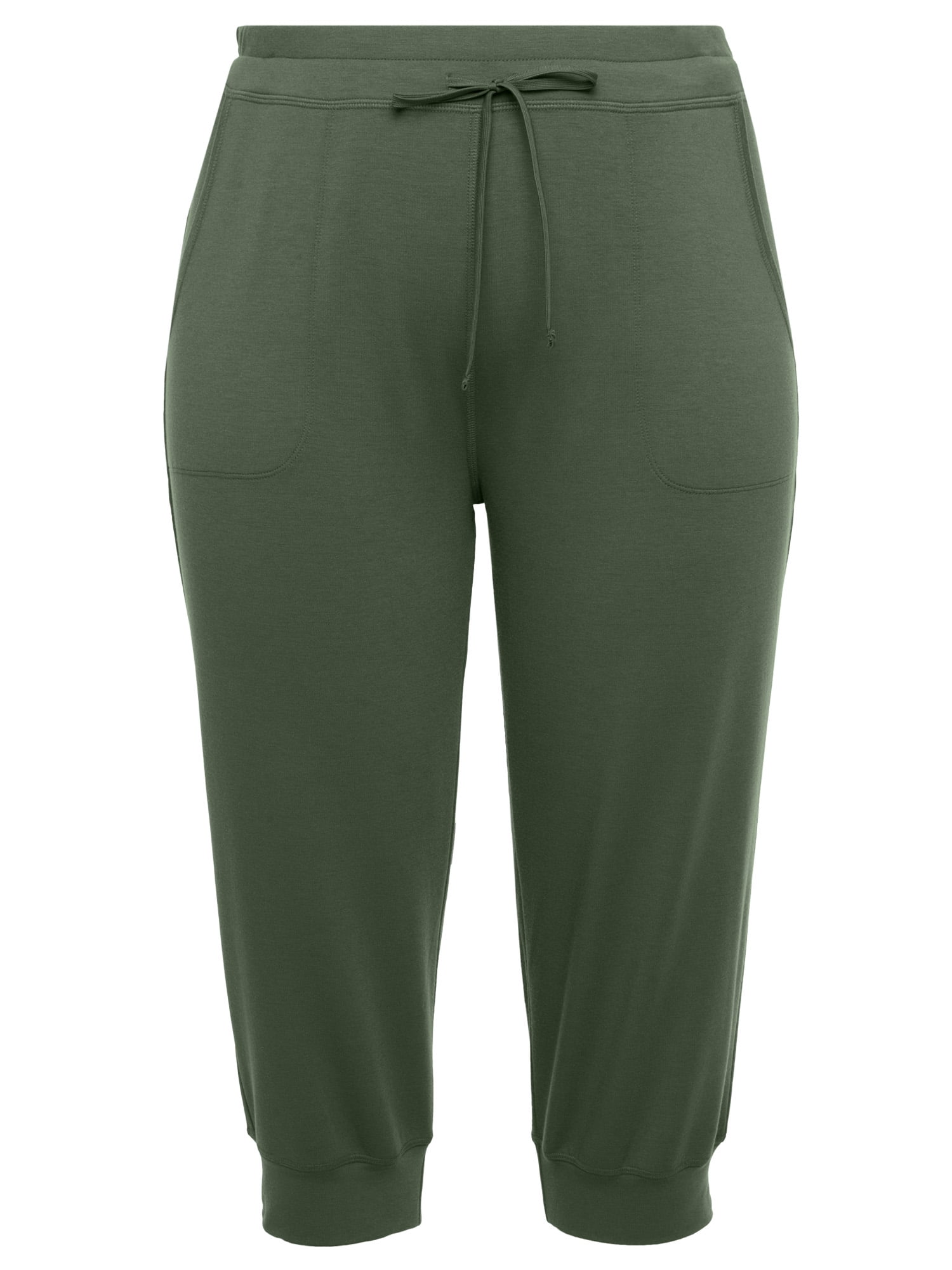 Athletic Works Women's Plus French Terry Athleisure Capri Jogger Pants, size 1X-5X