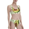 thumbnail image 2 of Daiia Avocado1 printed 2 piece Swimsuit Bikinis for Women High Waisted Racerback Bathing Suits Summer Tummy Control Scoop Neck Swimwear-Small, 2 of 8