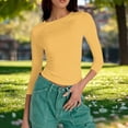 thumbnail image 4 of Dagugfen Sports Casual Tops for Women Fitness Stretchy Crew Neck Spandex Tops Daily Wear Base Layer Shirts, 4 of 7