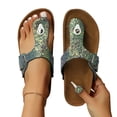 thumbnail image 3 of YOUYEDIAN Orthopedic Flip Flops Women Casual Flat Slippers Cozy Slip on Sandals Summer Open Toe Shoes(Green), 3 of 5