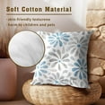 thumbnail image 5 of Abstract Flower Outdoor Decorative Throw Pillow Cover Blue Grey Two-Tone Blossom Floral Design Cushion Covers Set of 2 Geometry Modern Square Farmhouse Pillowcase for Home Couch Bed Decor, 5 of 6