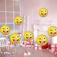 thumbnail image 5 of PMU 6 Pcs Just Kidding Smiley Face Balloon 9 Inch Pre-Inflated with Stick and Fringe Ribbons Funny Balloons Party Birthday Decorations (Tongue Out Winkling Eye), 5 of 6