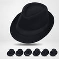 thumbnail image 2 of Sombrero de caballero, sombrero pequeño de otoño e invierno, sombrero para el sol para escenario para hombres y mujeres, sombrero de lana, sombrero de fieltro de lana sintética para jazz, 2 of 5