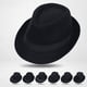thumbnail image 2 of Sombrero de caballero, sombrero pequeño de otoño e invierno, sombrero para el sol para escenario para hombres y mujeres, sombrero de lana, sombrero de fieltro de lana sintética para jazz, 2 of 5