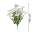 thumbnail image 3 of Cififendec Simulation Flowers Plastic Flowers Fake Silk Colorful Flower Bouquet Outdoor Autumn Decoration Realistic UV Outside Faux Plants for Garden Porch Home(White), 3 of 5