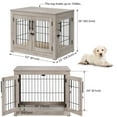 Unipaws Wooden Furniture Pet Crate End Table with Double Doors, Dog