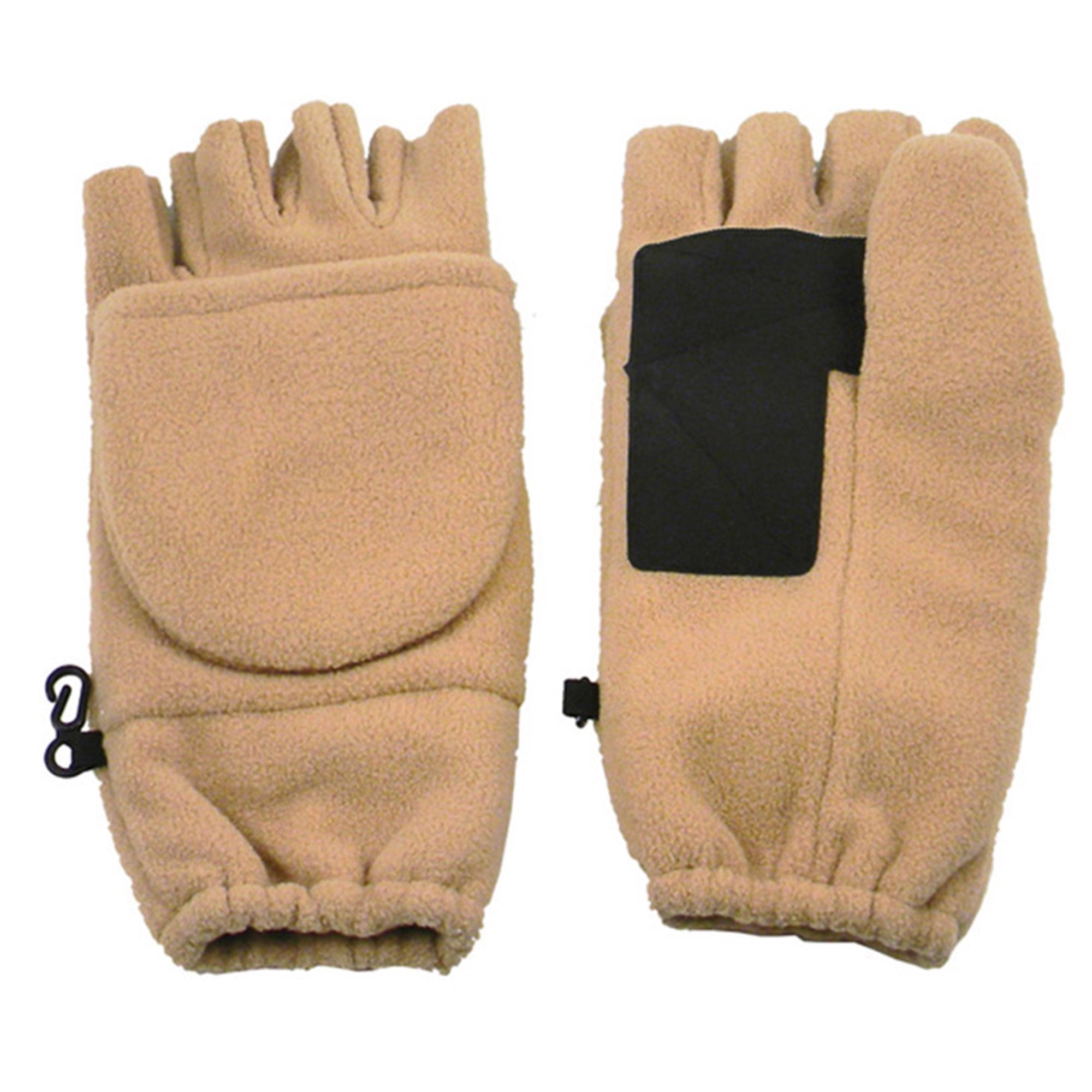 Winter Fingerless Gloves with Flap Cover Mitten Gloves, 194_Khaki