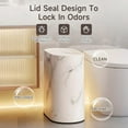 thumbnail image 5 of Plastic Bucket Trash Can with Marble & Wood Grain Design - Odor-Proof, Push-On Lid & Handle for Home & Office Storage, 5 of 10